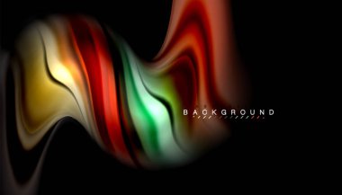 Sıvı renk arka plan, siyah, renkli mermer veya plastik dalga doku zemin, çok renkli şablonu için iş veya teknoloji sunu veya web broşür kapak üzerinde sıvı tasarım bükülmüş