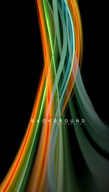 Sıvı renk arka plan, siyah, renkli mermer veya plastik dalga doku zemin, çok renkli şablonu için iş veya teknoloji sunu veya web broşür kapak üzerinde sıvı tasarım bükülmüş