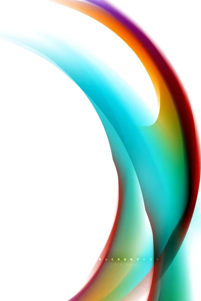 Fluxo holográfico das cores do fluido, conceito colorido do movimento das cores da mistura líquida — Vetor de Stock