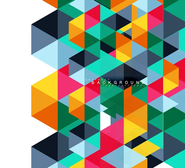 Triangles multicolores fond abstrait, concept de carreaux de mosaïque — Image vectorielle