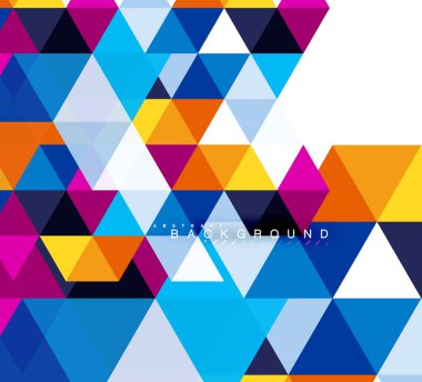 Çok renkli üçgenler arka plan, mozaik kavramı döşer.