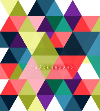 Çok renkli üçgenler arka plan, mozaik kavramı döşer.