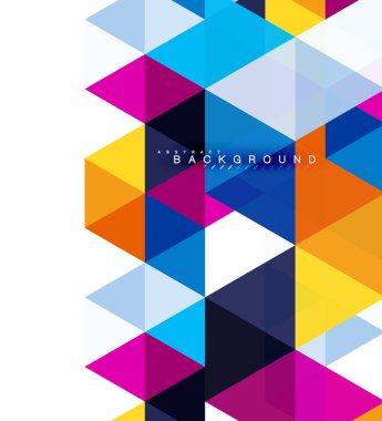 Çok renkli üçgenler arka plan, mozaik kavramı döşer.