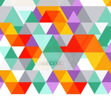 Çok renkli üçgenler arka plan, mozaik kavramı döşer.
