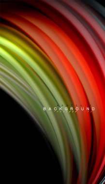 Sıvı renk arka plan, siyah, renkli mermer veya plastik dalga doku zemin, çok renkli şablonu için iş veya teknoloji sunu veya web broşür kapak üzerinde sıvı tasarım bükülmüş