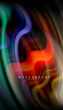 Sıvı renk arka plan, siyah, renkli mermer veya plastik dalga doku zemin, çok renkli şablonu için iş veya teknoloji sunu veya web broşür kapak üzerinde sıvı tasarım bükülmüş