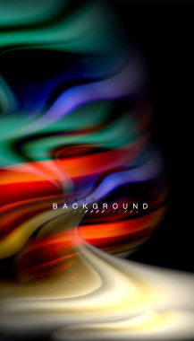 Sıvı renk arka plan, siyah, renkli mermer veya plastik dalga doku zemin, çok renkli şablonu için iş veya teknoloji sunu veya web broşür kapak üzerinde sıvı tasarım bükülmüş