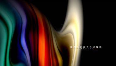 Sıvı renk arka plan, siyah, renkli mermer veya plastik dalga doku zemin, çok renkli şablonu için iş veya teknoloji sunu veya web broşür kapak üzerinde sıvı tasarım bükülmüş