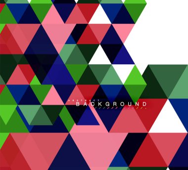 Çok renkli üçgenler arka plan, mozaik kavramı döşer.