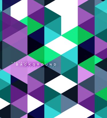 Çok renkli üçgenler arka plan, mozaik kavramı döşer.