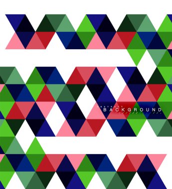 Çok renkli üçgenler arka plan, mozaik kavramı döşer.