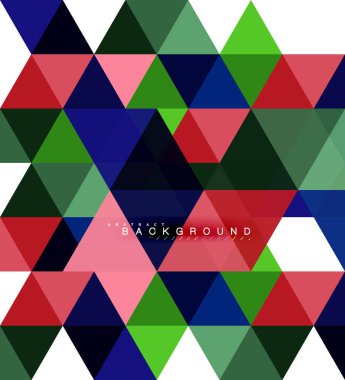 Çok renkli üçgenler arka plan, mozaik kavramı döşer.