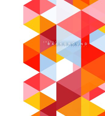 Çok renkli üçgenler arka plan, mozaik kavramı döşer.