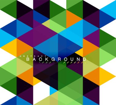Çok renkli üçgenler arka plan, mozaik kavramı döşer.