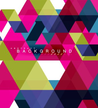 Çok renkli üçgenler arka plan, mozaik kavramı döşer.