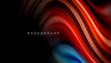 Sıvı renk arka plan, siyah, renkli mermer veya plastik dalga doku zemin, çok renkli şablonu için iş veya teknoloji sunu veya web broşür kapak üzerinde sıvı tasarım bükülmüş