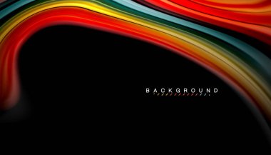 Sıvı renk arka plan, siyah, renkli mermer veya plastik dalga doku zemin, çok renkli şablonu için iş veya teknoloji sunu veya web broşür kapak üzerinde sıvı tasarım bükülmüş