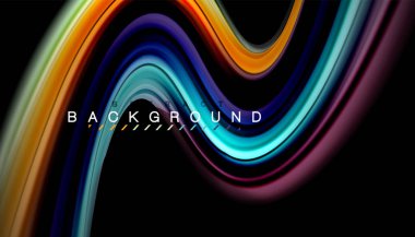 Sıvı renk arka plan, siyah, renkli mermer veya plastik dalga doku zemin, çok renkli şablonu için iş veya teknoloji sunu veya web broşür kapak üzerinde sıvı tasarım bükülmüş