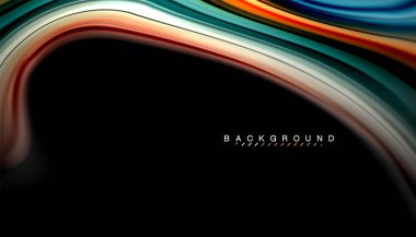 Sıvı renk arka plan, siyah, renkli mermer veya plastik dalga doku zemin, çok renkli şablonu için iş veya teknoloji sunu veya web broşür kapak üzerinde sıvı tasarım bükülmüş