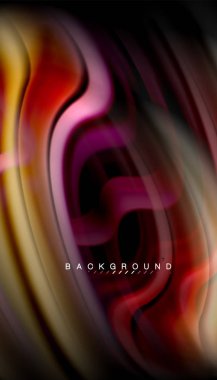 Sıvı renk arka plan, siyah, renkli mermer veya plastik dalga doku zemin, çok renkli şablonu için iş veya teknoloji sunu veya web broşür kapak üzerinde sıvı tasarım bükülmüş