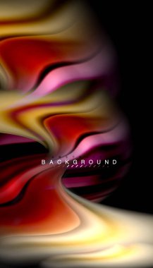 Sıvı renk arka plan, siyah, renkli mermer veya plastik dalga doku zemin, çok renkli şablonu için iş veya teknoloji sunu veya web broşür kapak üzerinde sıvı tasarım bükülmüş