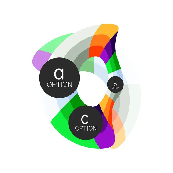 Abstrakte bunte geometrische Option Infografik Design-Vorlage mit Beispiel abc-Optionen. abstrakter Hintergrund für Geschäftspräsentation oder Informationsbanner — Stockvektor