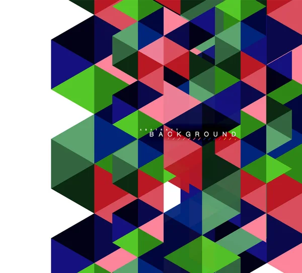 Mångfärgade trianglar abstrakt bakgrund, mosaik koncept — Stock vektor