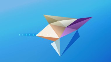 Arka plan - geometrik origami stil şekil kompozisyon, üçgen düşük poli tasarım konsepti. Renkli şık minimalist resimde