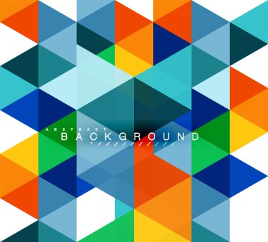 Çok renkli üçgenler arka plan, mozaik kavramı döşer.