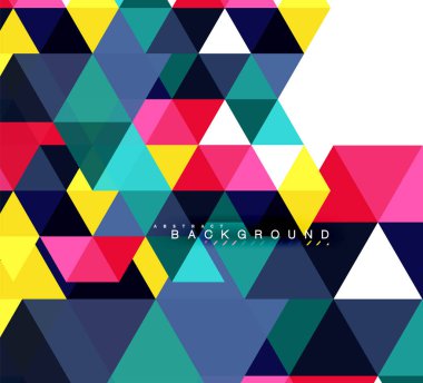 Çok renkli üçgenler arka plan, mozaik kavramı döşer.