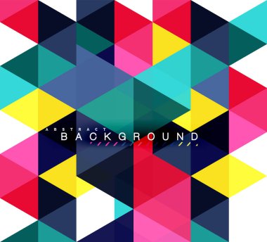 Çok renkli üçgenler arka plan, mozaik kavramı döşer.