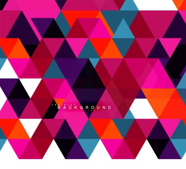 Çok renkli üçgenler arka plan, mozaik kavramı döşer.