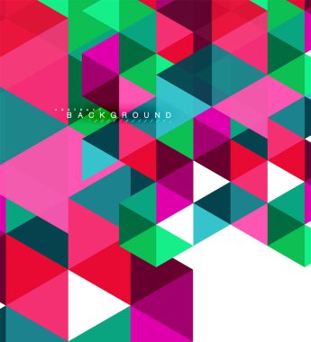 Çok renkli üçgenler arka plan, mozaik kavramı döşer.