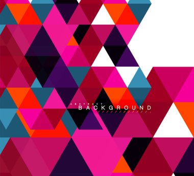 Çok renkli üçgenler arka plan, mozaik kavramı döşer.