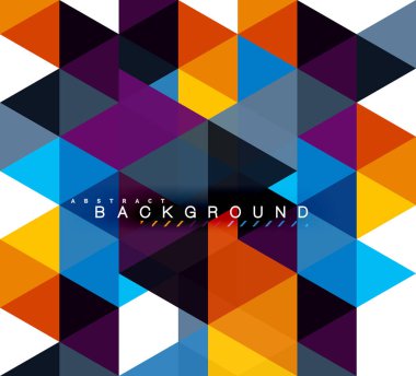Çok renkli üçgenler arka plan, mozaik kavramı döşer.