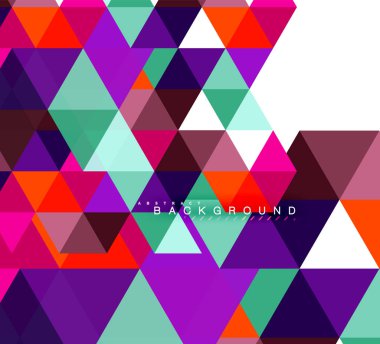 Çok renkli üçgenler arka plan, mozaik kavramı döşer.