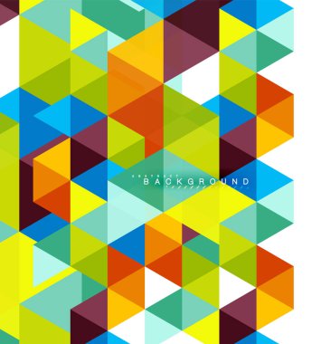 Çok renkli üçgenler arka plan, mozaik kavramı döşer.