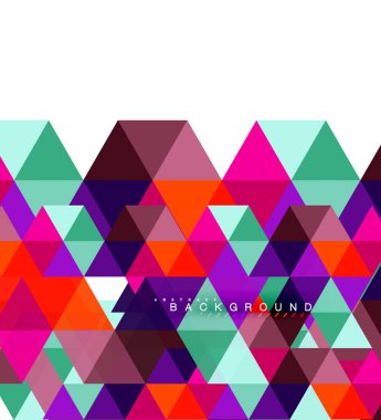 Çok renkli üçgenler arka plan, mozaik kavramı döşer.
