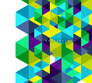 Çok renkli üçgenler arka plan, mozaik kavramı döşer.