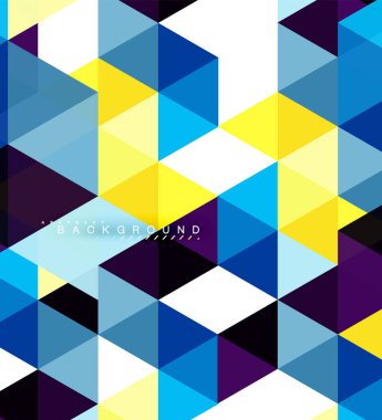 Çok renkli üçgenler arka plan, mozaik kavramı döşer.