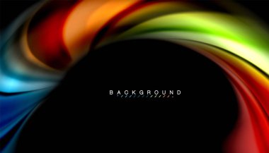 Sıvı renk arka plan, siyah, renkli mermer veya plastik dalga doku zemin, çok renkli şablonu için iş veya teknoloji sunu veya web broşür kapak üzerinde sıvı tasarım bükülmüş