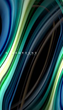 Sıvı renk arka plan, siyah, renkli mermer veya plastik dalga doku zemin, çok renkli şablonu için iş veya teknoloji sunu veya web broşür kapak üzerinde sıvı tasarım bükülmüş