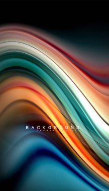 Sıvı renk arka plan, siyah, renkli mermer veya plastik dalga doku zemin, çok renkli şablonu için iş veya teknoloji sunu veya web broşür kapak üzerinde sıvı tasarım bükülmüş