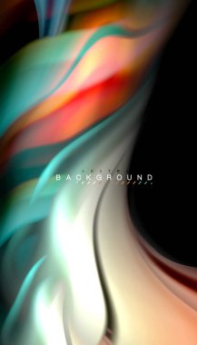 Sıvı renk arka plan, siyah, renkli mermer veya plastik dalga doku zemin, çok renkli şablonu için iş veya teknoloji sunu veya web broşür kapak üzerinde sıvı tasarım bükülmüş