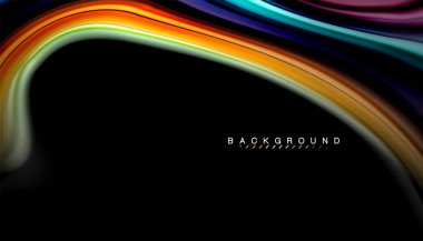 Sıvı renk arka plan, siyah, renkli mermer veya plastik dalga doku zemin, çok renkli şablonu için iş veya teknoloji sunu veya web broşür kapak üzerinde sıvı tasarım bükülmüş