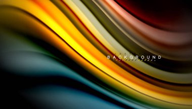 Sıvı renk arka plan, siyah, renkli mermer veya plastik dalga doku zemin, çok renkli şablonu için iş veya teknoloji sunu veya web broşür kapak üzerinde sıvı tasarım bükülmüş