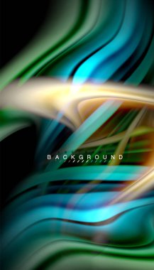 Sıvı renk arka plan, siyah, renkli mermer veya plastik dalga doku zemin, çok renkli şablonu için iş veya teknoloji sunu veya web broşür kapak üzerinde sıvı tasarım bükülmüş