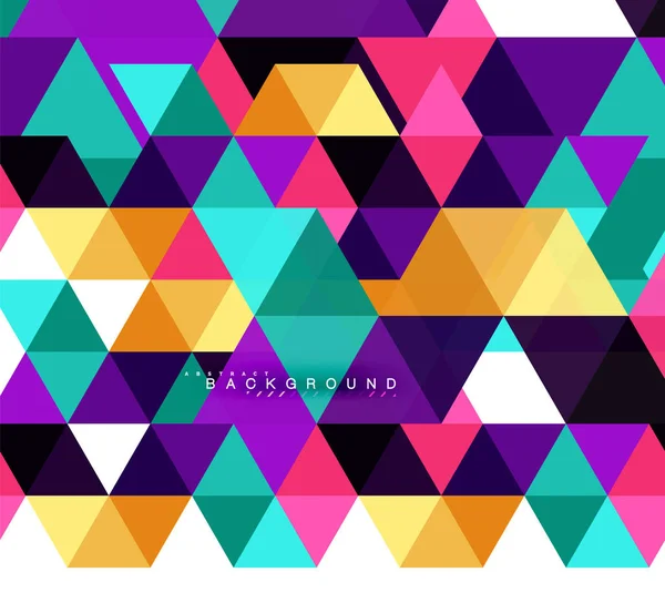 多色の三角形の抽象的な背景、モザイク タイルの概念 — ストックベクタ