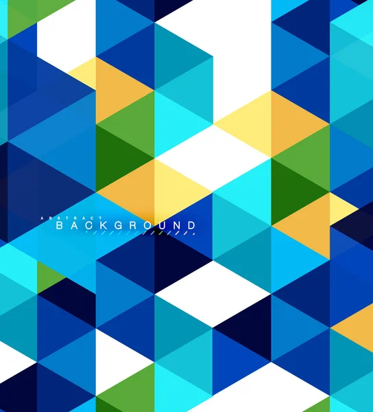 Triangles multicolores fond abstrait, concept de carreaux de mosaïque — Image vectorielle