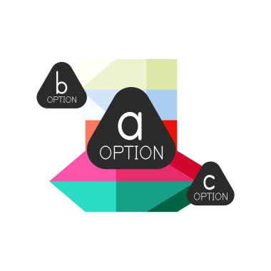 Soyut renkli geometrik seçeneği infographics tasarım şablonu örnek abc seçenekleri ile. Arka plan iş sunu veya bilgi afiş için
